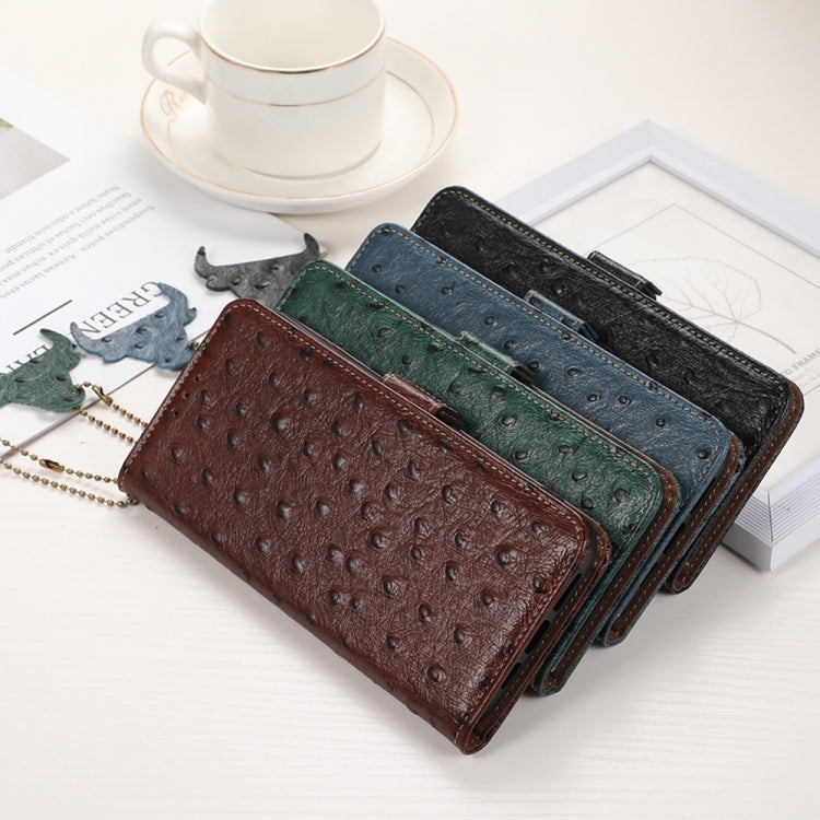 Ostrich Pattern Genuine Leather RFID Phone Case