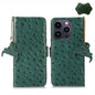 Ostrich Pattern Genuine Leather RFID Phone Case