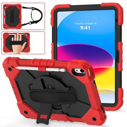 Contrast Color Robot Shockproof Silicon + PC Tablet Protective Case with Crossbody Rope, For iPad 10th Gen 10.9 2022