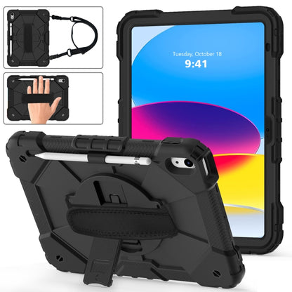 Contrast Color Robot Shockproof Silicon + PC Tablet Protective Case with Crossbody Rope, For iPad 10th Gen 10.9 2022