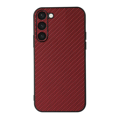 Accurate Hole Carbon Fiber Texture PU Phone Case, For Samsung Galaxy A14 5G, For Samsung Galaxy S23+ 5G, For Samsung Galaxy S23 Ultra 5G