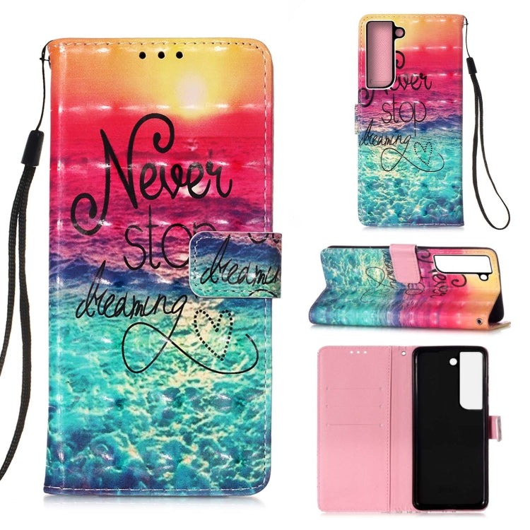 3D Painting Horizontal Flip Leather Phone Case