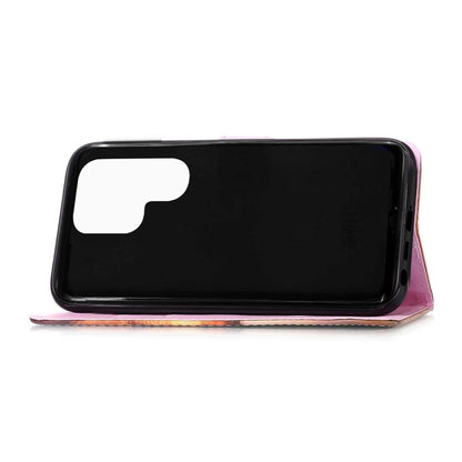 Colored Drawing Pattern Plain Weave Leather Phone Case