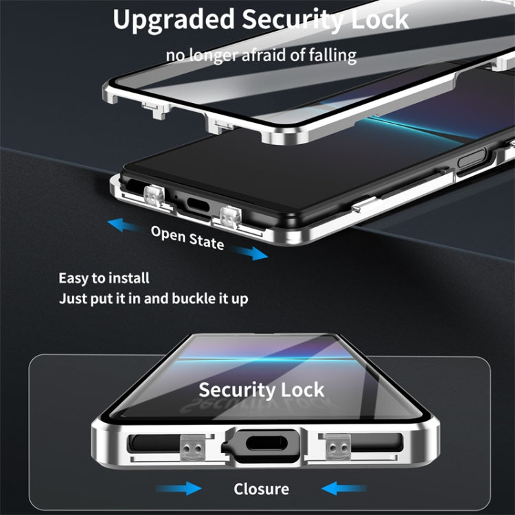 HD Magnetic Metal Tempered Glass Phone Case, For Sony Xperia 5 IV