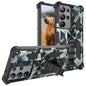 Camouflage Armor Kickstand TPU + PC Magnetic Phone Case, For Samsung Galaxy S23 Ultra 5G