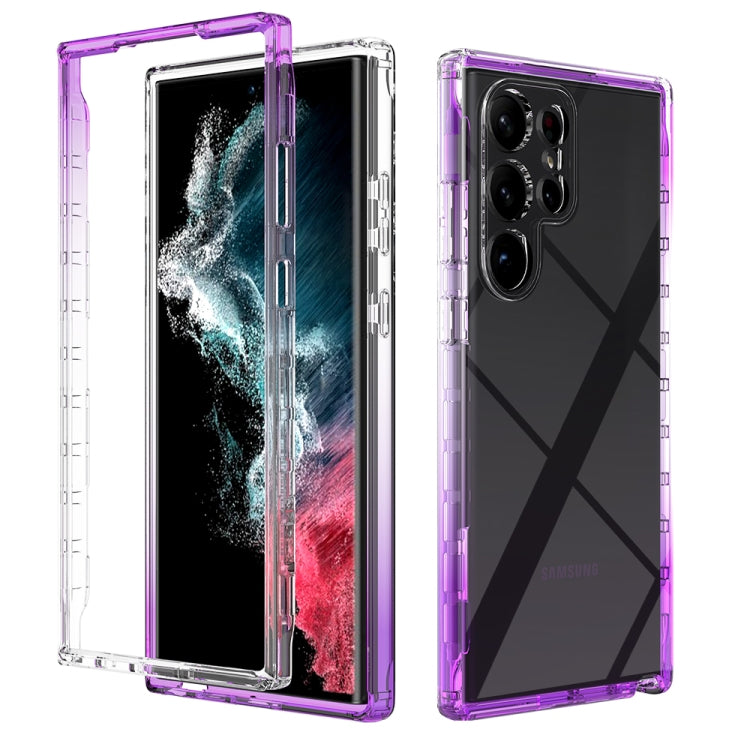 Transparent Gradient Color TPU + PC Protective Phone Case, For Samsung Galaxy S23 Ultra 5G, For Samsung Galaxy S23+ 5G, For Samsung Galaxy S23 5G