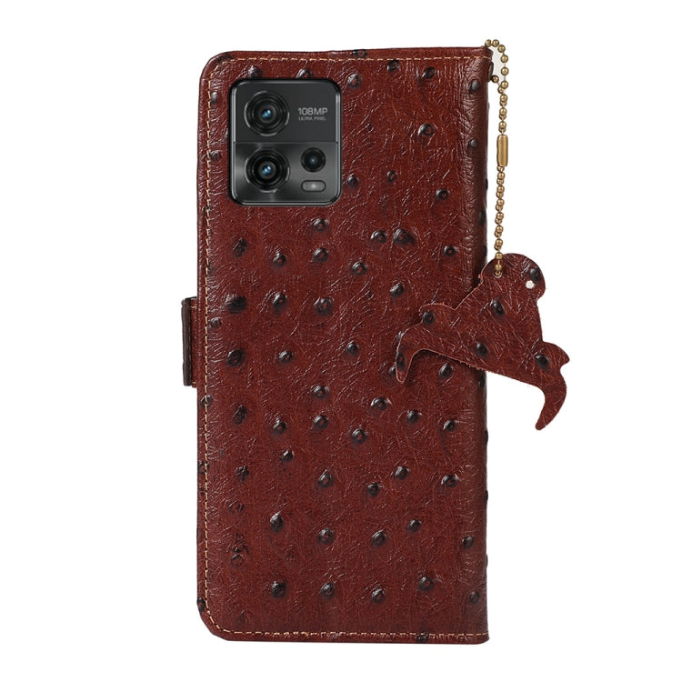 Ostrich Pattern Genuine Leather RFID Phone Case