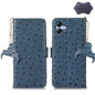 Ostrich Pattern Genuine Leather RFID Phone Case