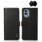 KHAZNEH Side-Magnetic Litchi Genuine Leather RFID Phone Case, For Nokia X30 5G