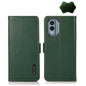 KHAZNEH Side-Magnetic Litchi Genuine Leather RFID Phone Case, For Nokia X30 5G