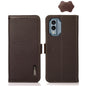 KHAZNEH Side-Magnetic Litchi Genuine Leather RFID Phone Case, For Nokia X30 5G