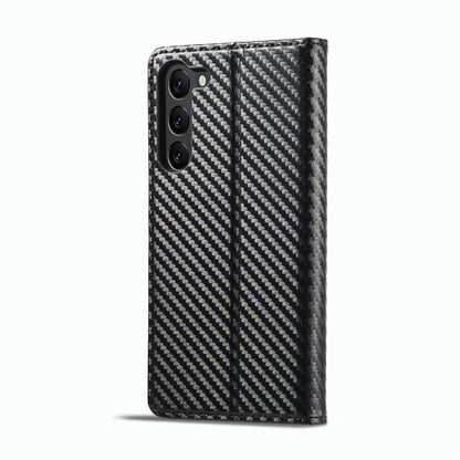 LC.IMEEKE Carbon Fiber PU + TPU Horizontal Flip Leather Phone Case, For Samsung Galaxy S23 5G, For Samsung Galaxy S23+ 5G, For Samsung Galaxy S23 Ultra 5G