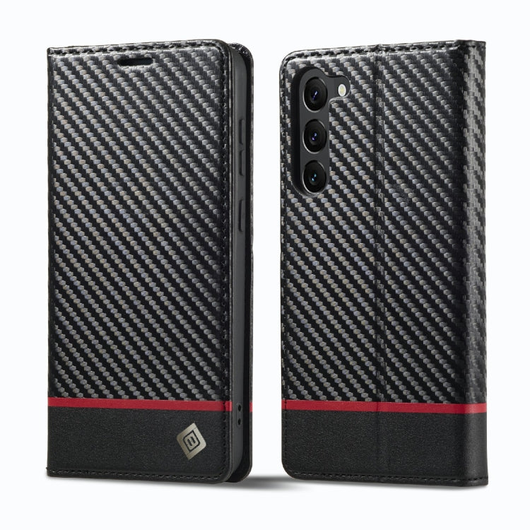 LC.IMEEKE Carbon Fiber PU + TPU Horizontal Flip Leather Phone Case