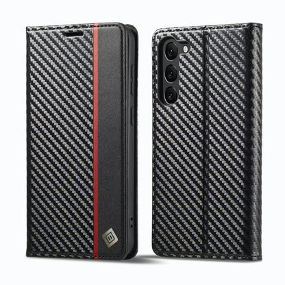 LC.IMEEKE Carbon Fiber PU + TPU Horizontal Flip Leather Phone Case