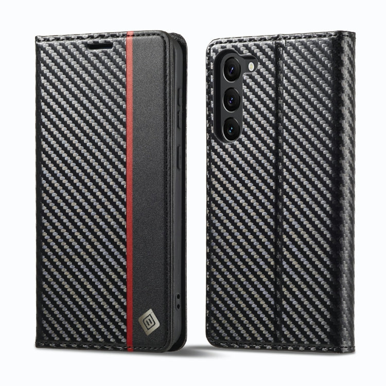 LC.IMEEKE Carbon Fiber PU + TPU Horizontal Flip Leather Phone Case, For Samsung Galaxy S23 5G, For Samsung Galaxy S23+ 5G, For Samsung Galaxy S23 Ultra 5G