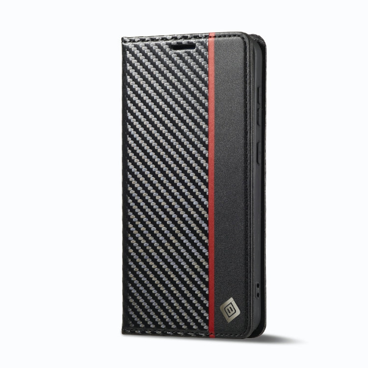 LC.IMEEKE Carbon Fiber PU + TPU Horizontal Flip Leather Phone Case