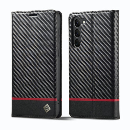 LC.IMEEKE Carbon Fiber PU + TPU Horizontal Flip Leather Phone Case, For Samsung Galaxy S23 5G, For Samsung Galaxy S23+ 5G, For Samsung Galaxy S23 Ultra 5G