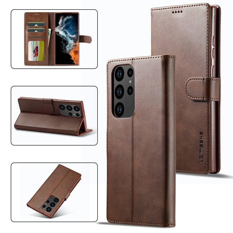 LC.IMEEKE Calf Texture Horizontal Flip Leather Phone Case