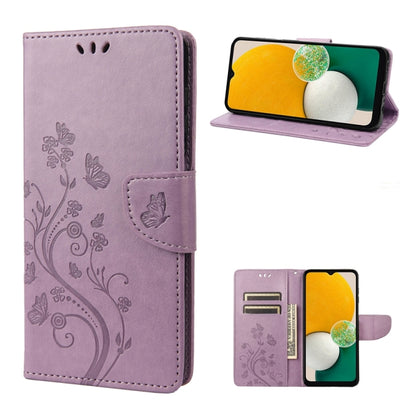 Butterfly Flower Pattern Leather Phone Case