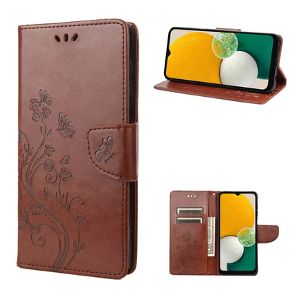 Butterfly Flower Pattern Leather Phone Case