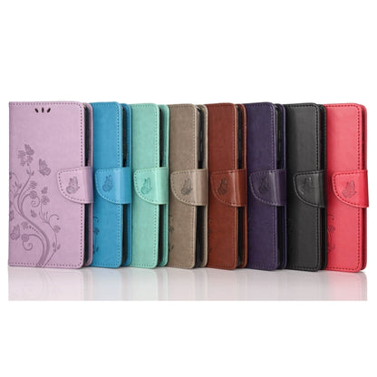 Butterfly Flower Pattern Leather Phone Case