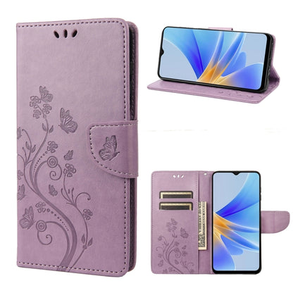 Butterfly Flower Pattern Leather Phone Case