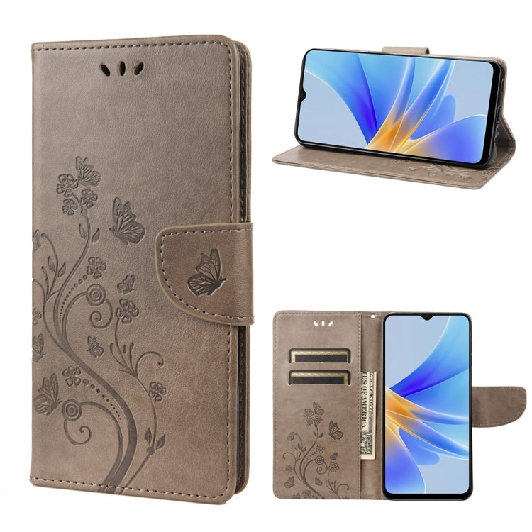 Butterfly Flower Pattern Leather Phone Case