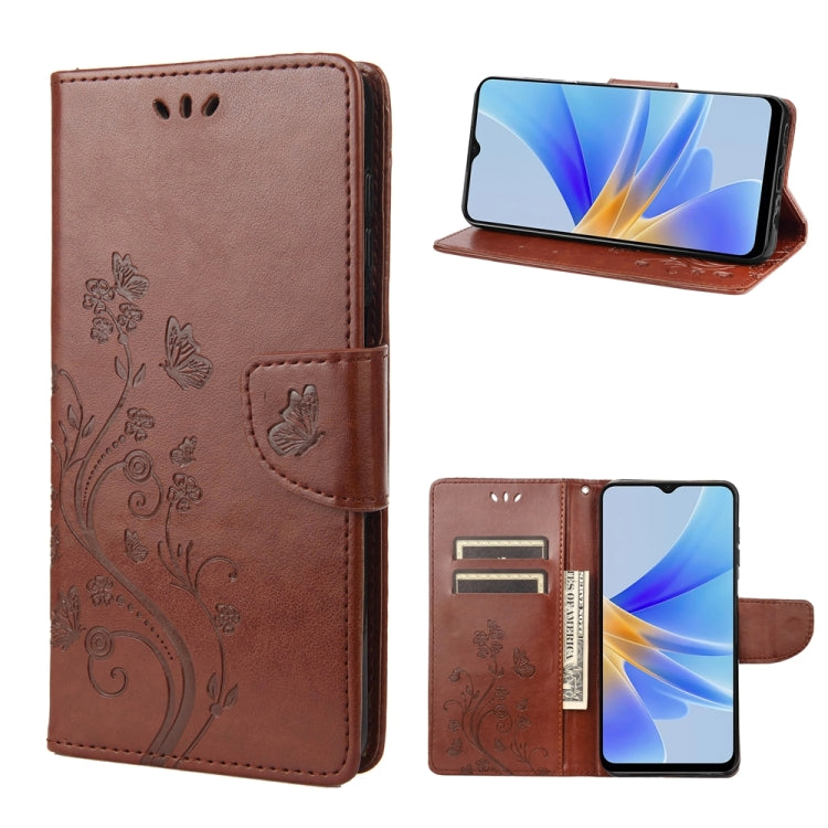 Butterfly Flower Pattern Leather Phone Case