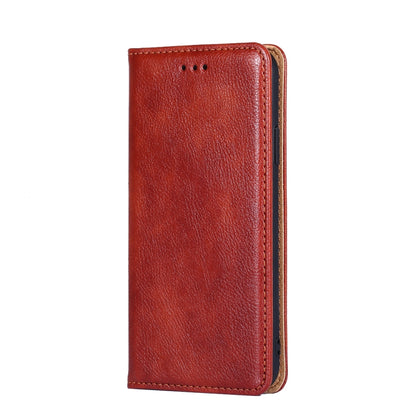 Gloss Oil Solid Color Magnetic Leather Phone Case