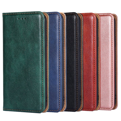 Gloss Oil Solid Color Magnetic Leather Phone Case