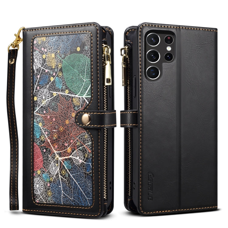 ESEBLE Star Series Lanyard Zipper Wallet RFID Leather Case