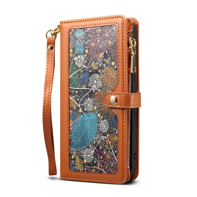 ESEBLE Star Series Lanyard Zipper Wallet RFID Leather Case, For Samsung Galaxy S22 5G