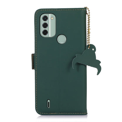 Genuine Leather Magnetic RFID Leather Phone Case, For Nokia C31