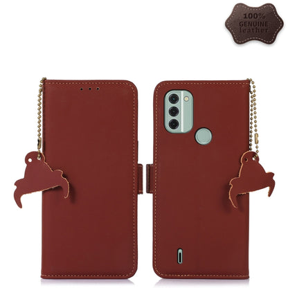 Genuine Leather Magnetic RFID Leather Phone Case, For Nokia C31