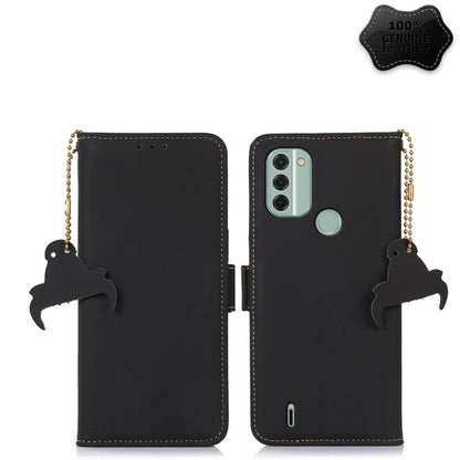 Genuine Leather Magnetic RFID Leather Phone Case, For Nokia C31