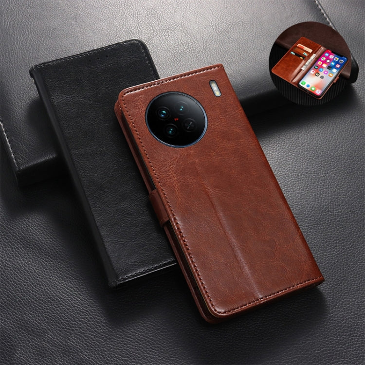 idewei Crazy Horse Texture Leather Phone Case, For vivo X90, For vivo X90 Pro, For vivo X90 Pro+