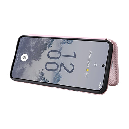 Carbon Fiber Texture Flip Leather Phone Case, For Nokia X30 5G