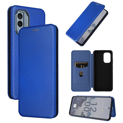 Carbon Fiber Texture Flip Leather Phone Case, For Nokia X30 5G
