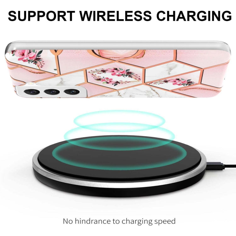 Splicing Marble Flower IMD TPU Phone Case