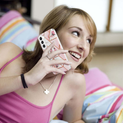 Splicing Marble Flower IMD TPU Phone Case