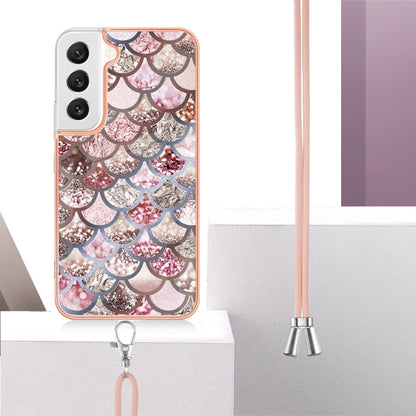 Electroplating IMD TPU Phone Case with Lanyard, For Samsung Galaxy S23 5G, For Samsung Galaxy S23+ 5G, For Samsung Galaxy S23 Ultra 5G, For Samsung Galaxy A14 5G