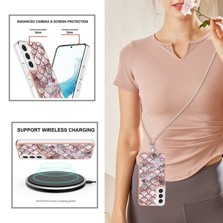 Electroplating IMD TPU Phone Case with Lanyard, For Samsung Galaxy S23 5G, For Samsung Galaxy S23+ 5G, For Samsung Galaxy S23 Ultra 5G, For Samsung Galaxy A14 5G