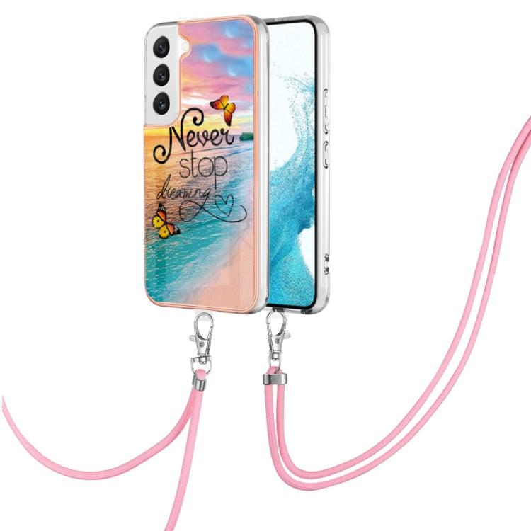 Electroplating IMD TPU Phone Case with Lanyard, For Samsung Galaxy S23 5G, For Samsung Galaxy S23+ 5G, For Samsung Galaxy S23 Ultra 5G, For Samsung Galaxy A14 5G