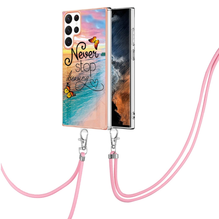 Electroplating IMD TPU Phone Case with Lanyard, For Samsung Galaxy S23 5G, For Samsung Galaxy S23+ 5G, For Samsung Galaxy S23 Ultra 5G, For Samsung Galaxy A14 5G