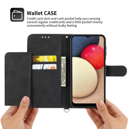 Skin-feel Flowers Embossed Wallet Leather Phone Case