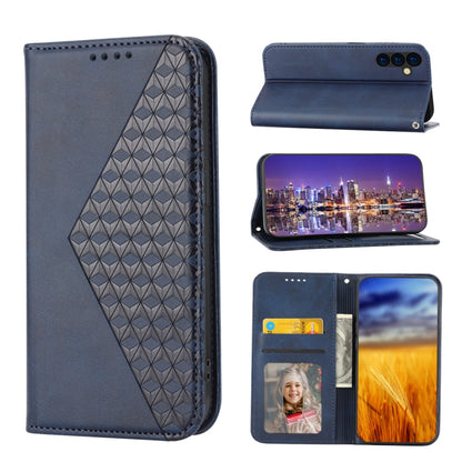 Cubic Grid Calf Texture Magnetic Leather Phone Case, Series 2