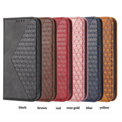 Cubic Grid Calf Texture Magnetic Leather Phone Case, Series 2