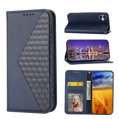 Cubic Grid Calf Texture Magnetic Leather Phone Case, Series 1