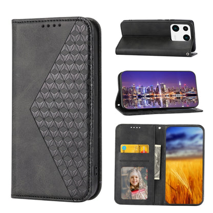 Cubic Grid Calf Texture Magnetic Leather Phone Case, Series 1