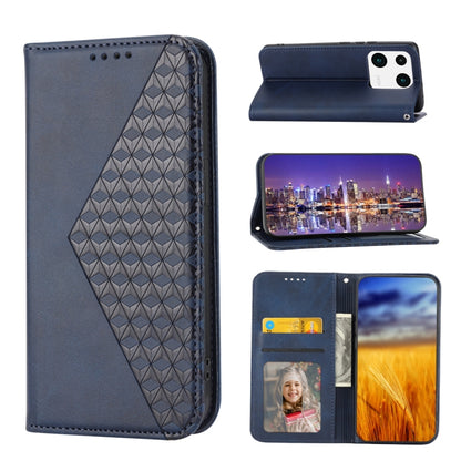 Cubic Grid Calf Texture Magnetic Leather Phone Case, Series 1